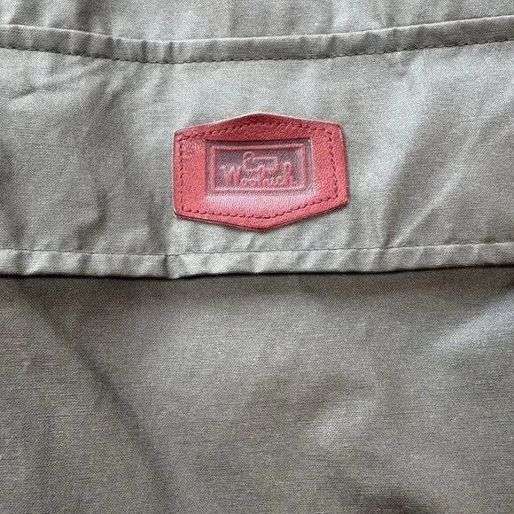 Vintage Woolrich Waxed Cotton Raincoat Jacket Women's M Olive Green Wool Tartan - Picture 2 of 10